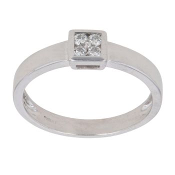 9ct White Gold 0.05ct Diamond Cluster Ring
