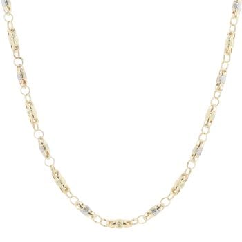 14ct Yellow And White Gold Greek Key Chain 20"