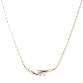14ct Yellow Gold 0.20ct Diamond Necklace 16"