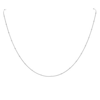 Silver Snake And Bead Chain 16" By Icesia