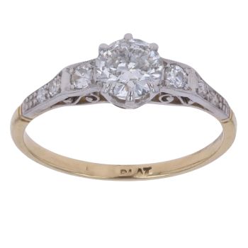 14ct Yellow Gold 0.90ct Brilliant Cut Diamond Solitaire Ring