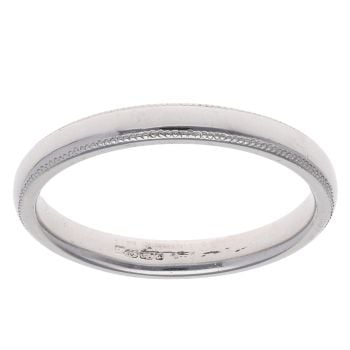 9ct White Gold 2.82mm Patterned Wedding Ring