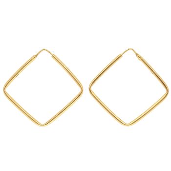 22ct Yellow Gold Square Hoop Earrings