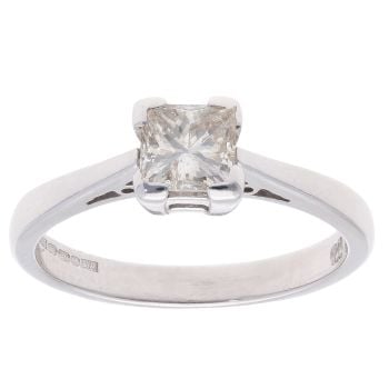 18ct White Gold 0.60ct Princess Cut Diamond Solitaire Ring