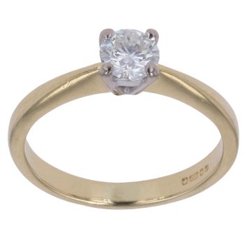 18ct Yellow Gold 0.40ct Round Brilliant Cut Diamond Solitaire Ring