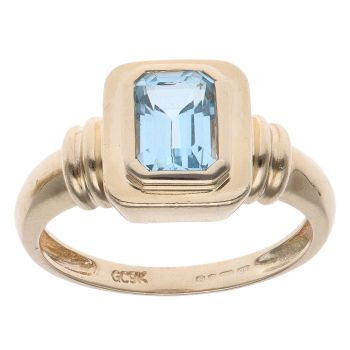 9ct Yellow Gold Aquamarine Fancy Ring