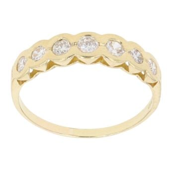 18ct Yellow Gold 0.50ct Brilliant Cut Diamond Half Eternity Ring