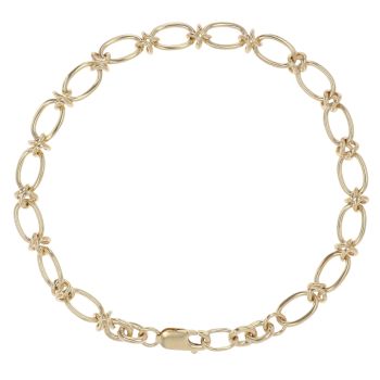 9ct Yellow Gold Oval Links Fancy Bracelet 8.5"