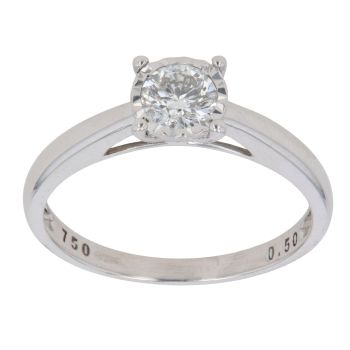 18ct White Gold 0.50ct Brilliant Cut Diamond Solitaire Ring