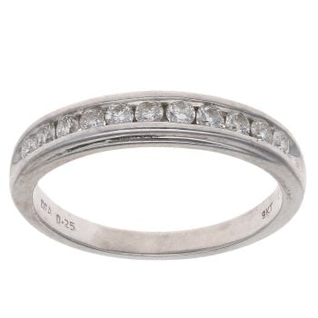 9ct White Gold 0.25ct Brilliant Cut Diamond Half Eternity Ring