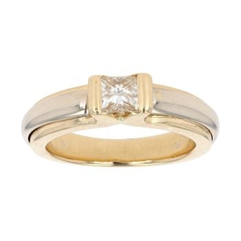18ct White And Yellow Gold 0.40ct Diamond Solitaire Ring