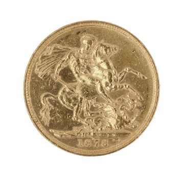 1878 Victoria Young Head Australia Full Sovereign Coin