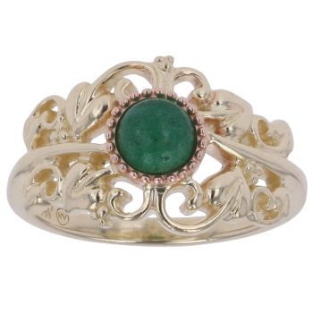 9ct Yellow Gold Green Gemstone Clogau Ring