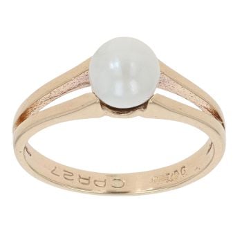 9ct Yellow Gold Single Stone Pearl Ring