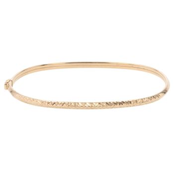 9ct Yellow Gold Patterned Hinged Bangle