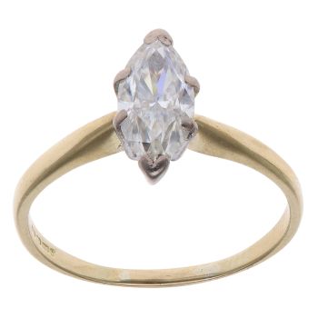 18ct Yellow Gold Moissanite Solitaire Ring