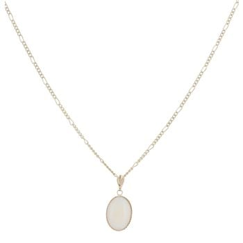 9ct Yellow Gold Opal Pendant and Chain 18"
