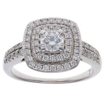 18ct White Gold 1.03ct Brilliant Cut Diamond Cluster Ring