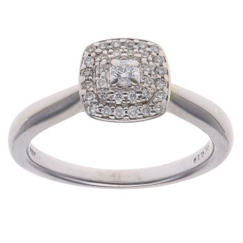 9ct White Gold 0.19ct Brilliant Cut Diamond Cluster Ring