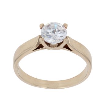 9ct Yellow Gold Cubic Zirconia Single Stone Ring