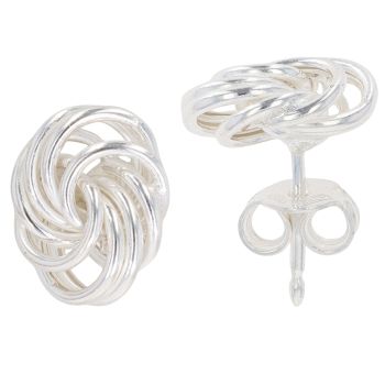 Silver Knot Stud Earrings