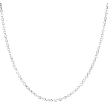 9ct White Gold T-Bar Heart Lariat Chain 18"