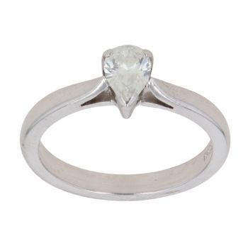 18ct White Gold 0.35ct Pear Cut Diamond Solitaire Ring