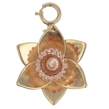 9ct Yellow and Rose Gold Daffodil Clogau Pendant