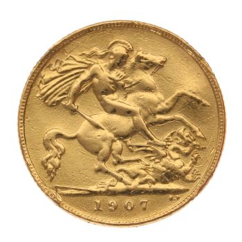 1907 Edward VII Large Head UK Half Sovereign Coin