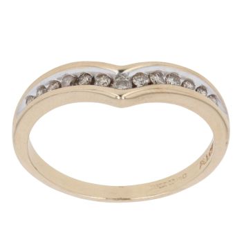 9ct Yellow Gold 0.25ct Brilliant Cut Diamond Wishbone Ring