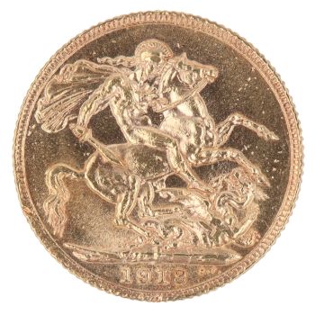 1913 George V Large Head UK Full Sovereign Coin