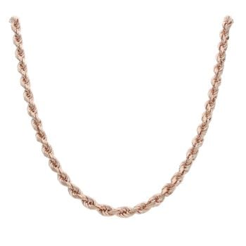 9ct Rose Gold Rope Chain 24"