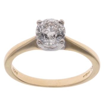18ct Yellow Gold 1.00ct Brilliant Cut Diamond Solitaire Ring