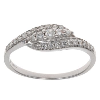 9ct White Gold 0.33ct Brilliant Cut Diamond Fancy Ring