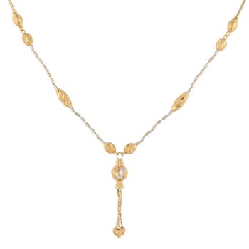 22ct Yellow and White Gold Fancy Bead Chain 18"