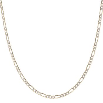 9ct Yellow Gold Diamond Cut Figaro Chain 18"