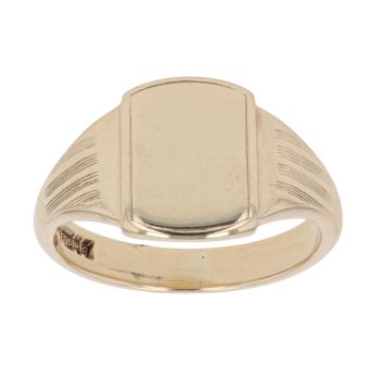 9ct Yellow Gold Patterned Signet Ring
