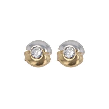 18ct Yellow and White Gold 0.20ct Brilliant Cut Diamond Stud Earrings