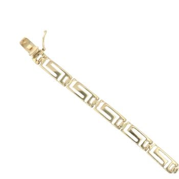 18ct Yellow Gold Greek Key Bracelet 8"