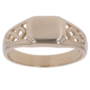 9ct Yellow Gold Patterned Signet Ring
