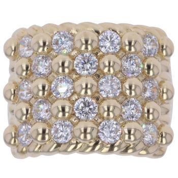 9ct Yellow Gold Cubic Zirconia Keeper Ring