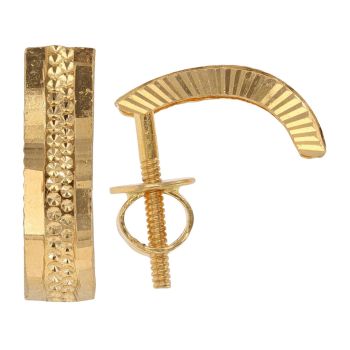 22ct Yellow Gold Dot Cut Stud Earrings