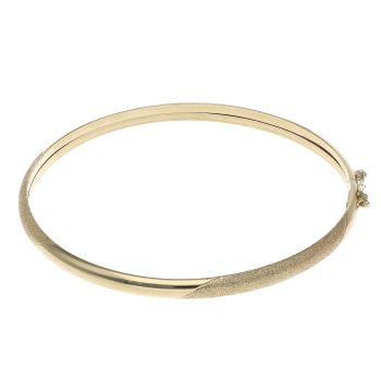 9ct Yellow Gold Frosted Bangle