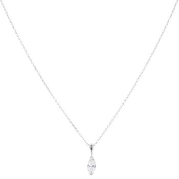 18ct White Gold 0.50ct Marquise Cut Diamond Pendant and Chain 18"