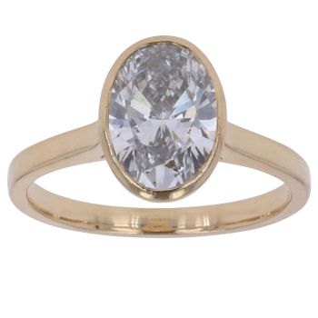 18ct Yellow Gold 1.25ct Oval Cut Lab Grown Diamond Solitaire Ring