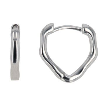 Sterling Silver Waved Hoop Earrings By Icesia