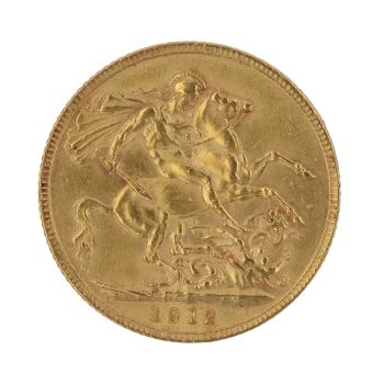 1912 George V Large Head UK Full Sovereign Coin