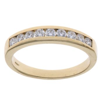 18ct Yellow Gold 0.50ct Brilliant Cut Half Eternity Ring