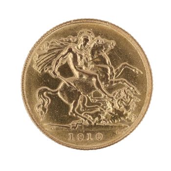 1910 Edward VII Large Head UK Half Sovereign Coin