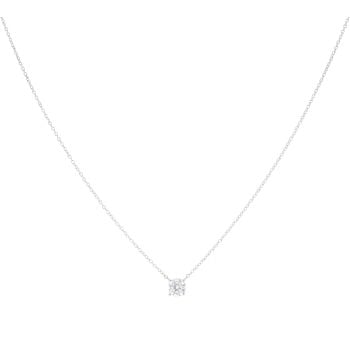 9ct White Gold 0.50ct Lab Grown Brilliant Cut Diamond Solitaire Pendant and Chain 18"